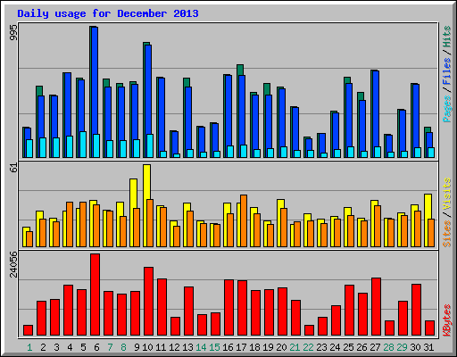 Daily usage for December 2013