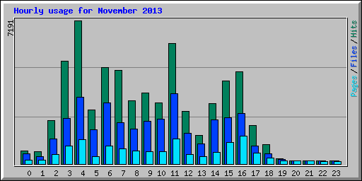 Hourly usage for November 2013