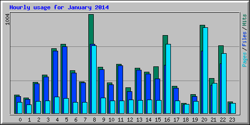Hourly usage for January 2014